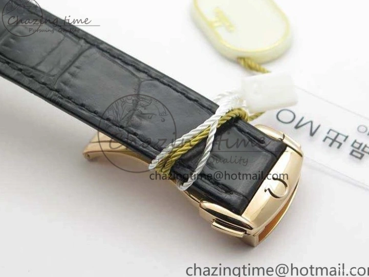 0104 De Ville Chronograph RG OMF 1:1 Best Edition Black Dial On Black Leather Strap A Sophisticated 8106